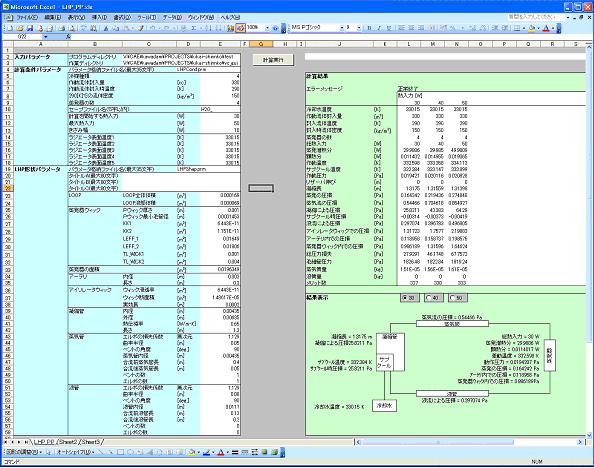 「LHP設計ツール」のEXCELインタフェース